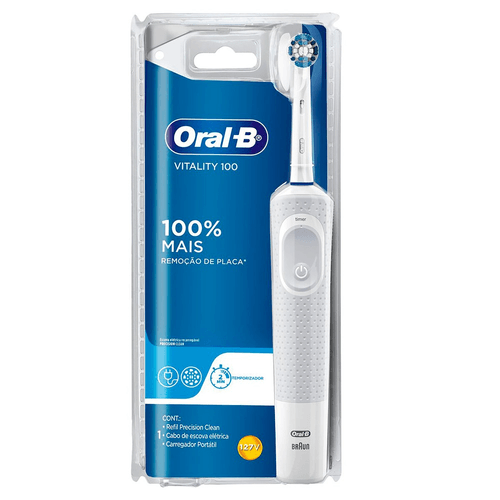 Escova Dental Elétrica Recarregável Precision Clean Vitality 100 Oral-B 110V