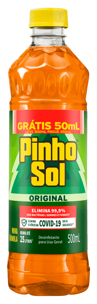 Desinfetante para Uso Geral Original Pinho Sol Frasco Leve 500ml Pague 450ml