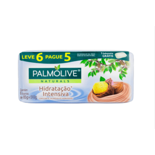 Sabonete em Barra Hidratação Intensiva Karité Palmolive Naturals Envoltório 510g Leve 6 Pague 5 Unidades de 85g Cada