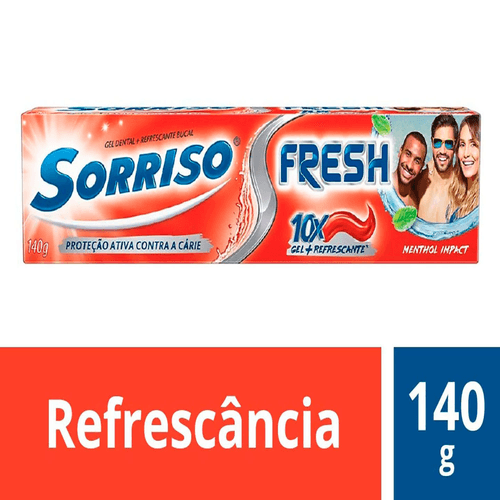 Gel Dental Menthol Impact Sorriso Fresh Caixa 140g Leve Mais Pague Menos