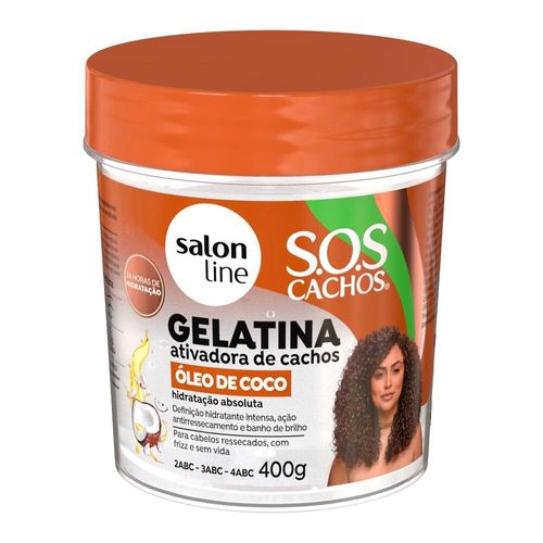 Gelatina Salon Line SOS Cachos Óleo De Coco 400g
