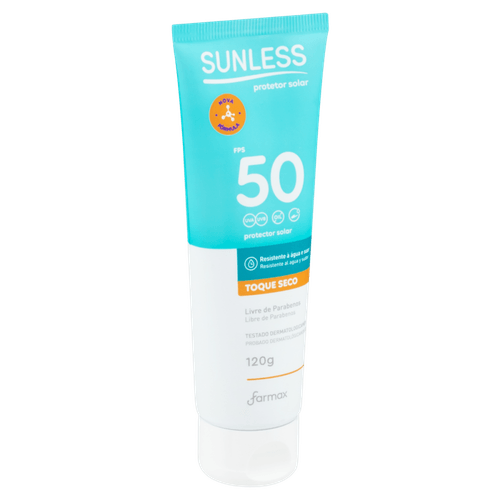 Protetor Solar Toque Seco FPS 50 FP UVA 16,8 Sunless Bisnaga 120g