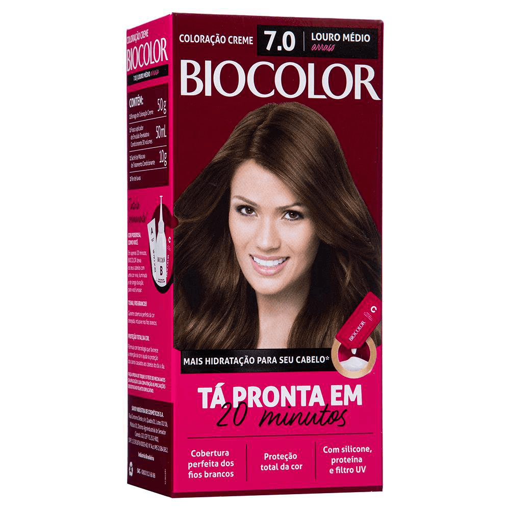 Tinta de Cabelo Biocolor Mini Kit Louro Arraso 7.0 - Dec Minas