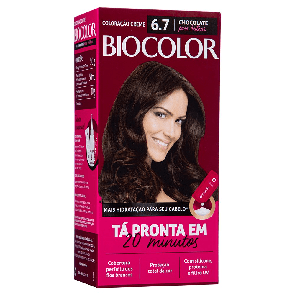 Tinta de Cabelo Biocolor Mini Kit Marrom Natural Irresistível 6.7 - Dec ...