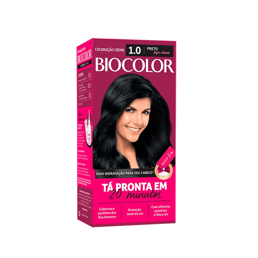 Tinta de Cabelo Biocolor Mini Kit Preto Fundamental 1.0 - Dec Minas