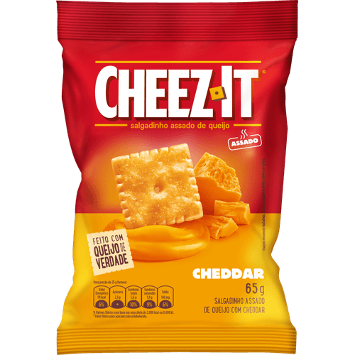 Salgadinho Assado Original com Queijo Cheddar Cheez-It Pacote 65g