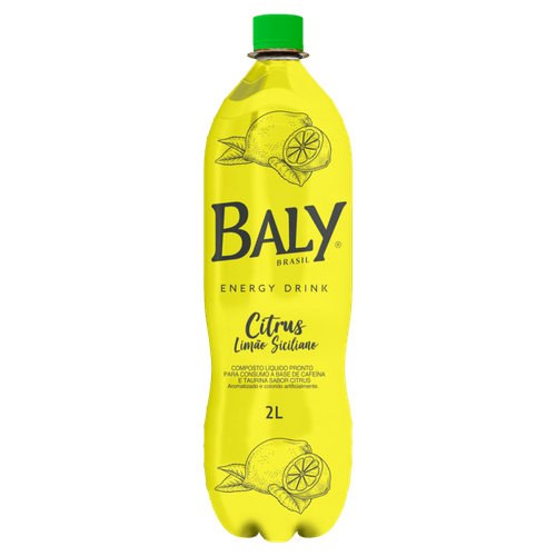 Composto Líquido Energético à Base de Cafeína e Taurina Citrus Limão-Siciliano Baly Garrafa 2l