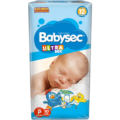 Fralda Descartável Jumbo Babysec Ultra Sec P Até 6kg Pacote 28 Unidades