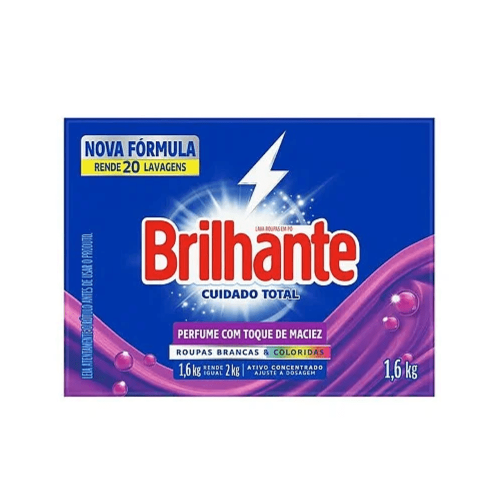 Sabão em Pó Brilhante Cuidado Total 1,6kg