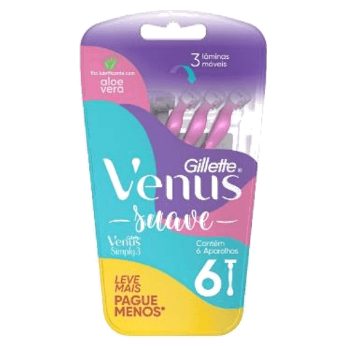 APARELHO DEPILATÓRIO SIMPLY VENUS3 LV+PG- C/6UN SUAVE