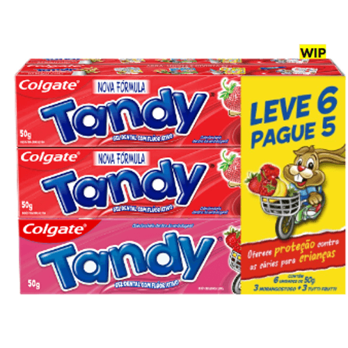 GEL INF TANDY 6X50G LVMAIS/PGMENOS MORANGO + TUTI