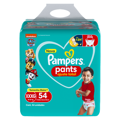 FRALDA PAMPERS PANTS AJUSTE TOTAL XXXG 54 UN
