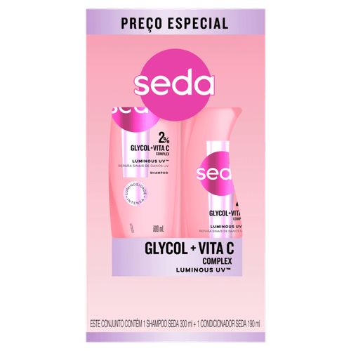 Kit Shampoo 300ml + Condicionador 190ml Seda Luminous UV