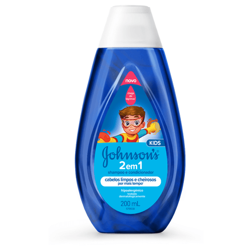 SHAMPOO CONDICIONADOR INFANTIL JOHNSON 2EM1 200ML-FR HIPOALERGENICO CABELOS LIMPOS E CHEIROSOS POR MAIS TEMPO