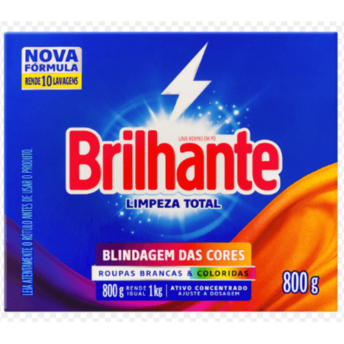 LAVA ROUPA PO BRILHANTE 800G-CX LIMPEZA TOTALLAVA ROUPA PO BRILHANTE 800G-CX LIMPEZA TOTAL