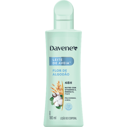 LEITE DE AVEIA DAVENE 180ML FLOR DE ALGODÃO