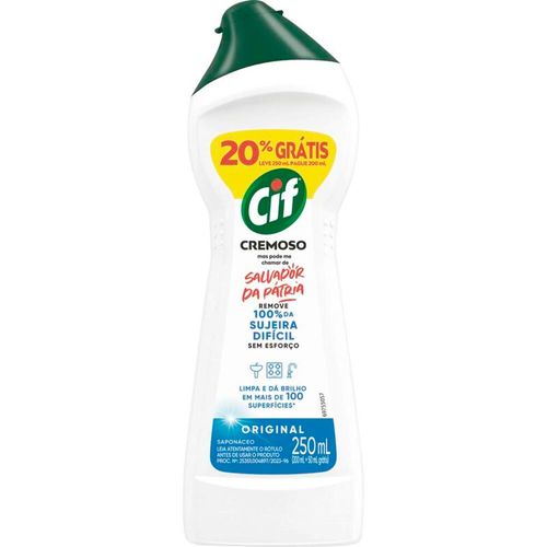 Limpador Cremoso Cif Multi Uso Original 20% Grátis 250ml