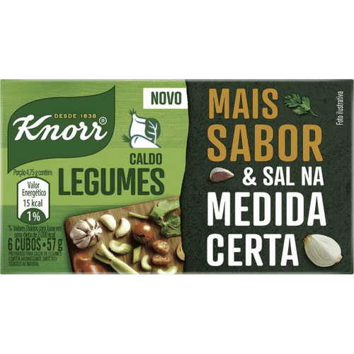 Preparado para Caldo em Tablete Legumes Knorr Mais Sabor Caixa 57g 6 Unidades