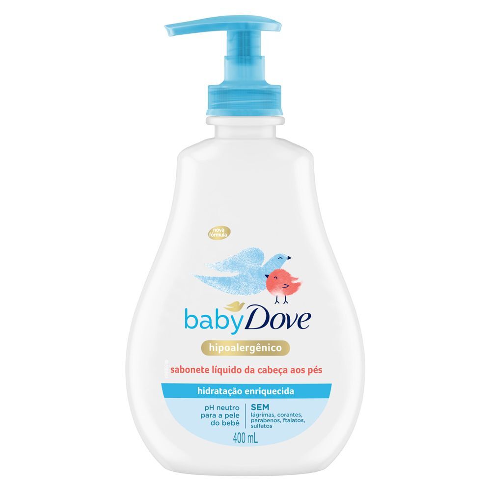 Sabonete Líquido Hidratação Enriquecida da Cabeça aos Pés Dove Baby Frasco 400ml