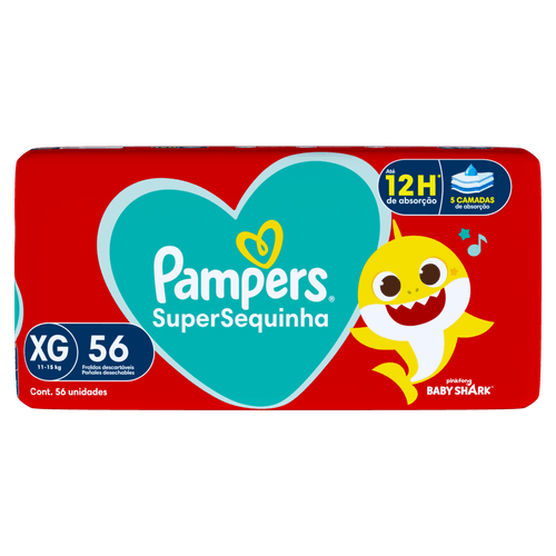 FRALDA PAMPERS SUPERSEQUINHA SUPER XG 56UN