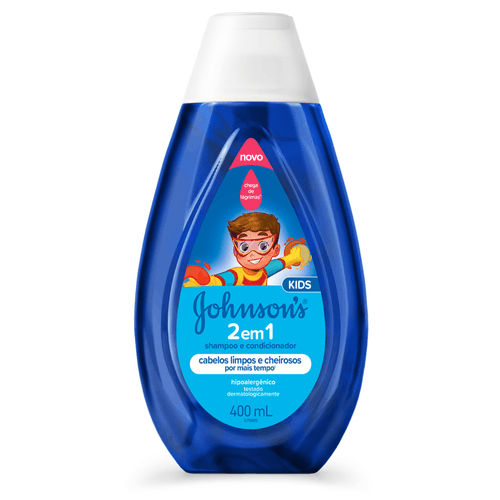 SHAMPOO CONDICIONADOR INFANTIL JOHNSON 2EM1 400ML-FR CABELOS LIMPOS E CHEIROSOS POR MAIS TEMPO