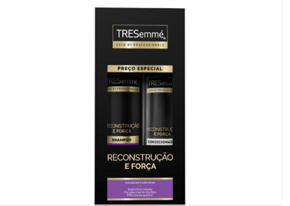 Kit Shampoo 350ml + Condicionador 175ml Colágeno e Arginina Tresemmé Reconstrução e Força Preço Especial
