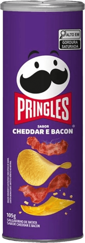 Salgadinho de Batata Cheddar e Bacon Pringles Tubo 105g