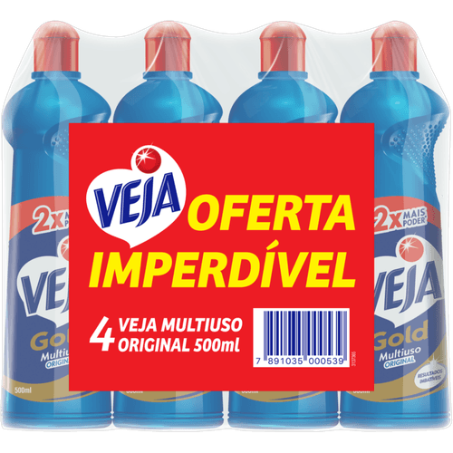 Limpador Multiuso Original Veja Gold Squeeze 4 Unidades 500ml Cada Oferta Imperdível