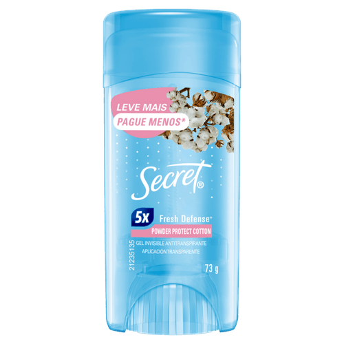 DESODORANTE STICK CLEAR GEL SECRET 73G LV+PG- POWDER PROT COTTON