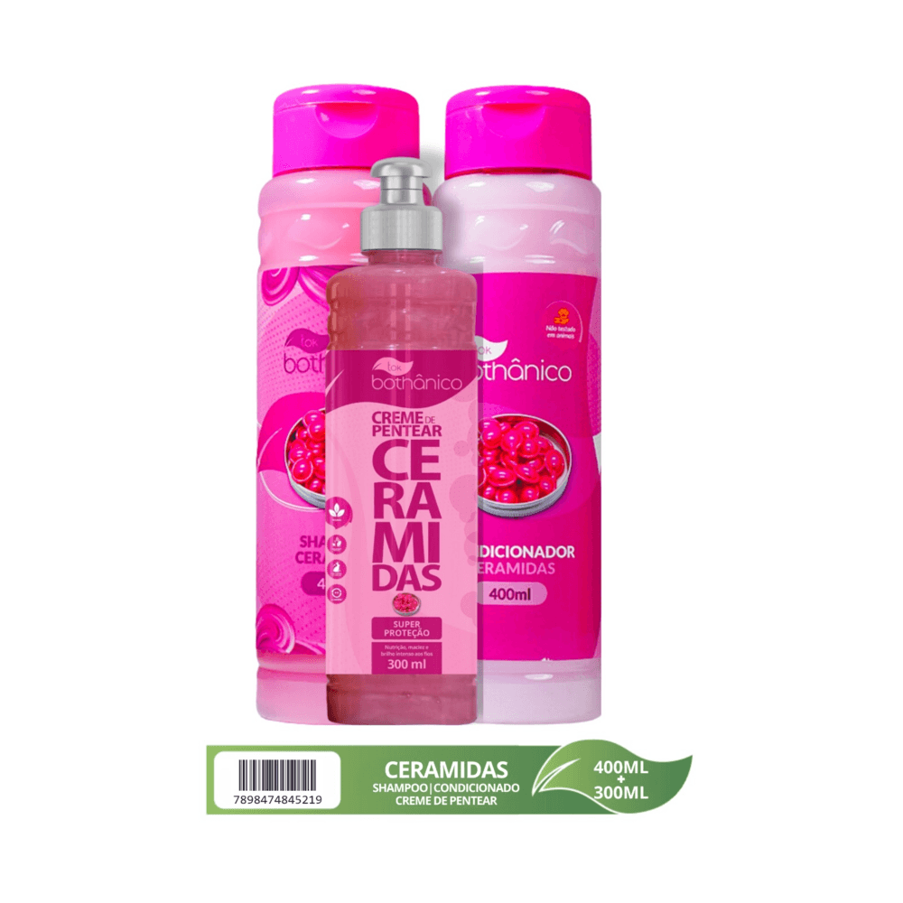 KIT TOK BOTHANICO SHAMPOO +CONDICIONADOR 400ML+CREME PENTEAR 300MLCERAMIDAS