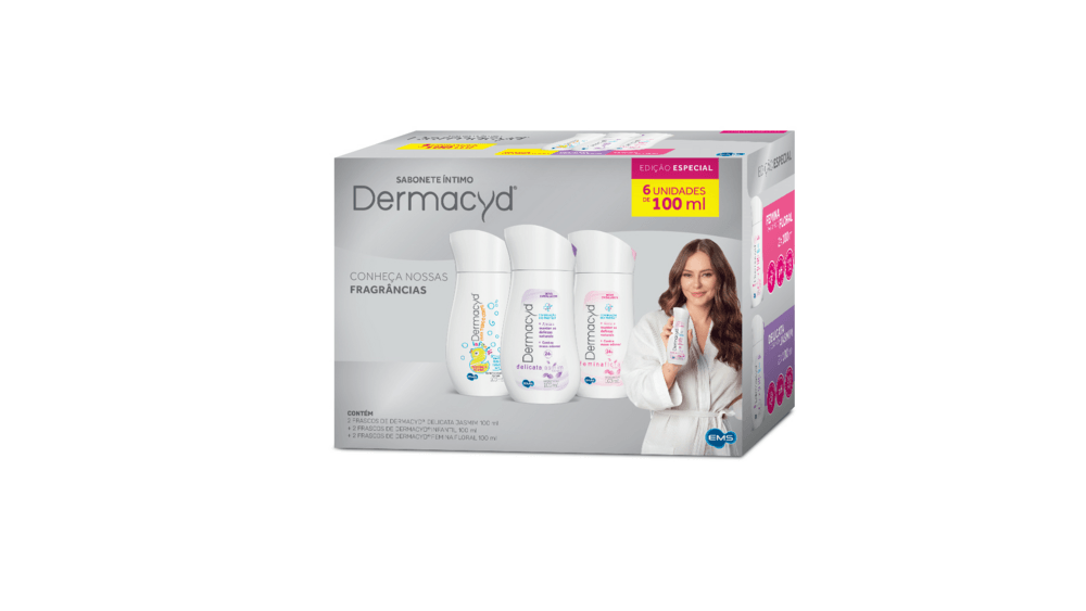 KIT DERMACYD SAB INT 6X100ML - 2XDELI+2XFEM+2X INF