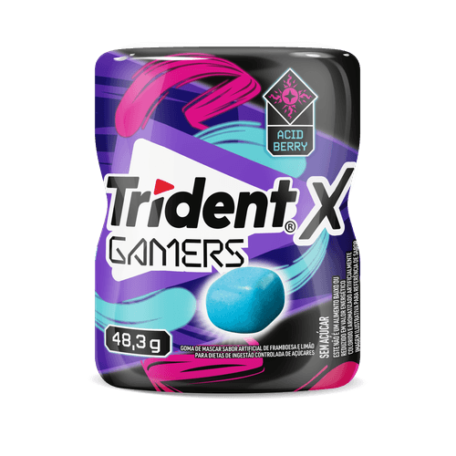 GOMA DE MASCAR TRIDENT X GAMERS 48.3G ACID BERRY