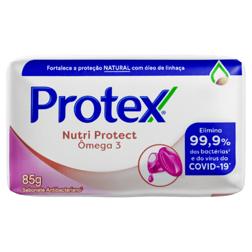 Sabonete Barra Antibacteriano Protex Nutri Protect Ômega 3 Envoltório 85g