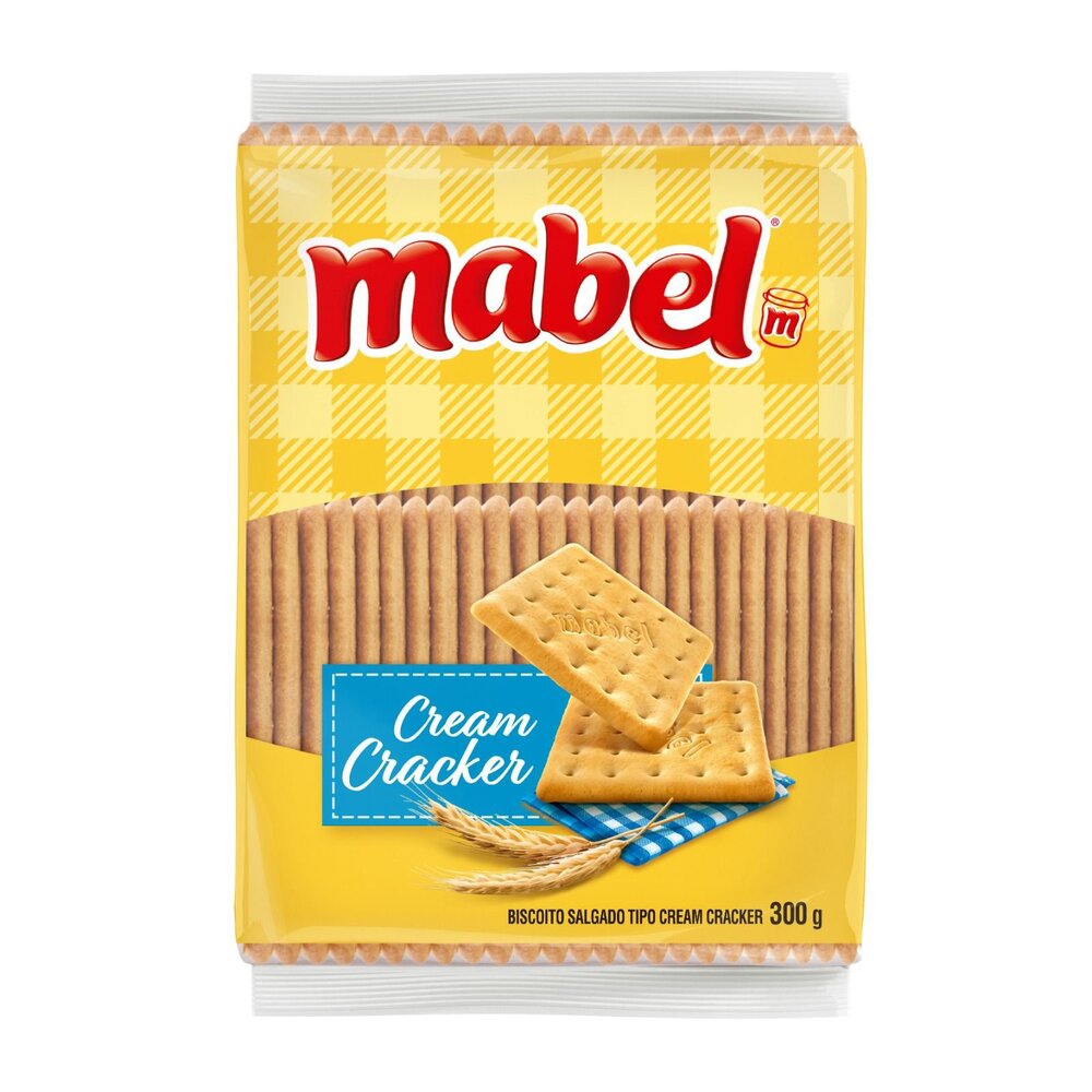BISCOITO SALGADO MABEL 300G-PC CREAM CRACKER