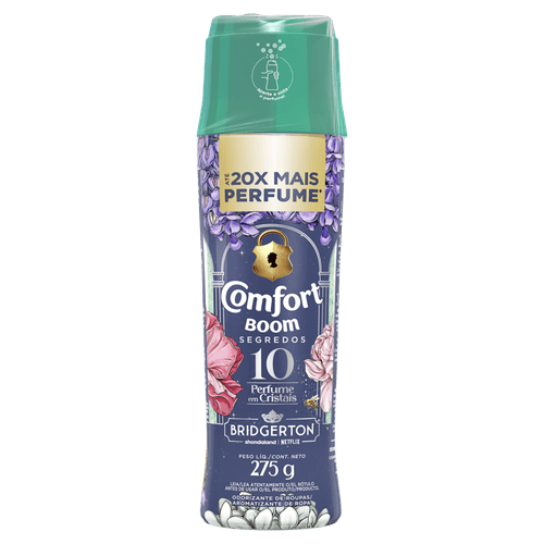ODORIZANTE DE ROUPAS  COMFORT BOOM 10 SEGREDOS BRIDGERTON PERFUME EM CRISTAIS 275G SPRAY