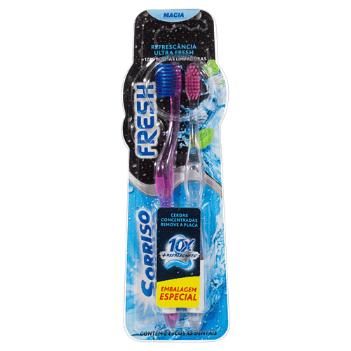 Escova Dental Macia Sorriso Fresh 2 Unidades