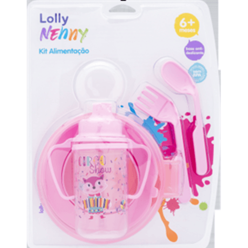 KIT ALIMENTACAO LOLLY TIP 4PCS ROSA