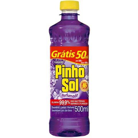 Desinfetante para Uso Geral Perfumado Lavanda Pinho Sol Frasco Leve 500ml Pague 450ml