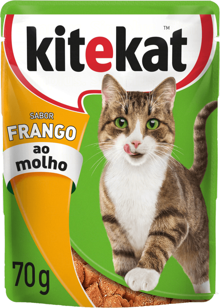 Alimento Completo Balanceado para Gatos Adultos Frango ao Molho Kitekat Sachê 70g