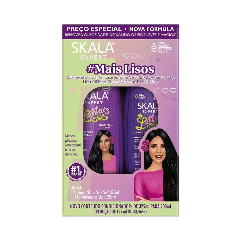 Kit Skala Shampoo 325ml + Condicionador 200ml Mais Lisos