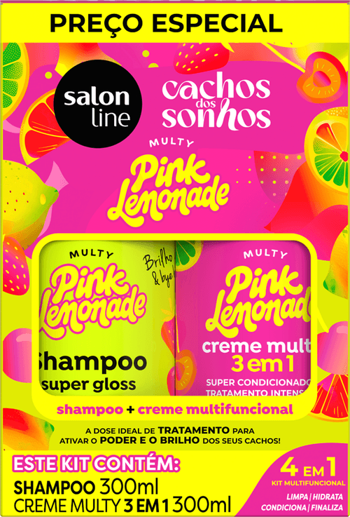 Kit Shampoo + Condicionador Salon Line Multy 300ml + 300ml Pink Lemonade