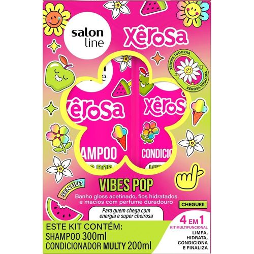 Kit Salon Line Shampoo 300ml + Condicionador 200ml Xerosa Vibes Pop