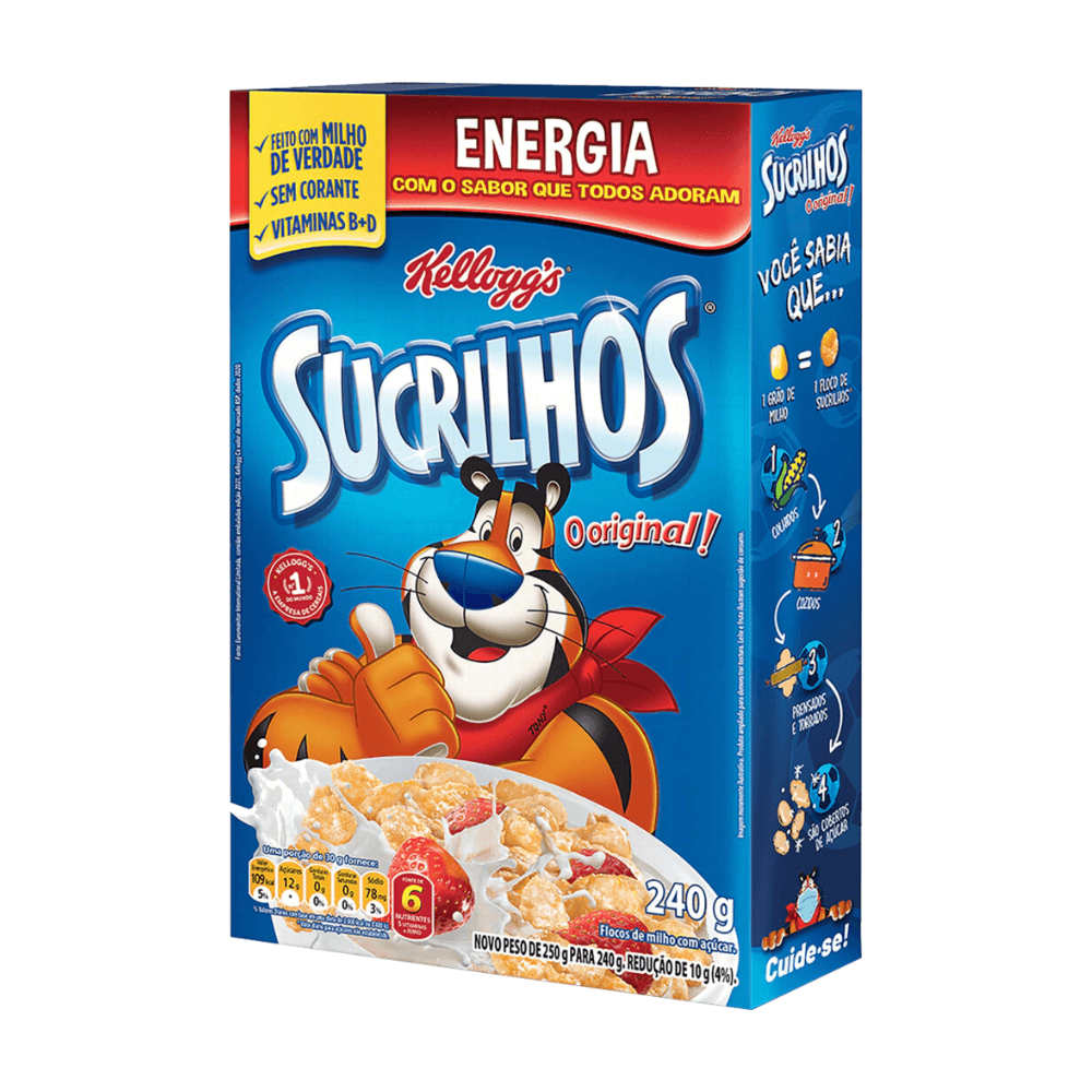 Cereal Matinal Original Flocos de Milho com Açúcar Kellogg's Sucrilhos Caixa 240g